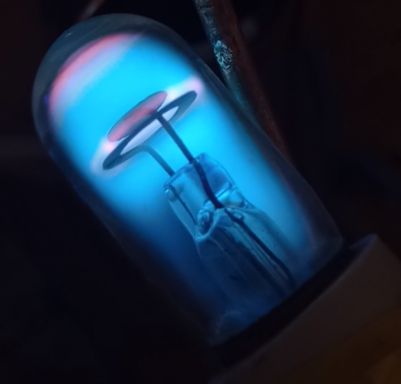 blue glowing bulb