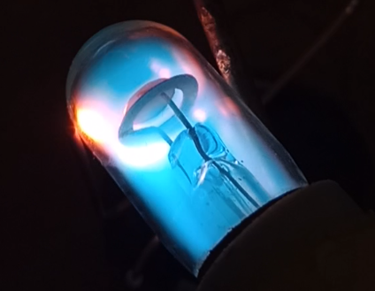 blue glowing bulb